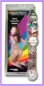 Rainbow Magical Wand 9" Stimulator Head Glass Dildo