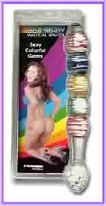 Rainbow Magical Wands 9" G-Spot/Prostate Glass Dildo