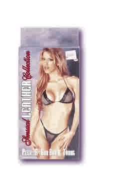 Sensual Leather Collection Peek-A-Boo Bra & Thong