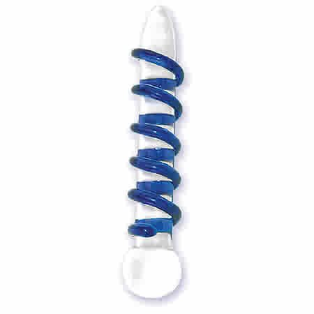 Glass Pleasure Dong w/ Swirls Acrylic Dildo
