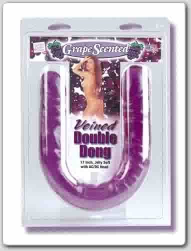 DBL Dong-Veined Grape Double Head Dildo