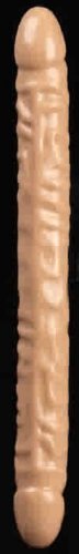 Thick Veined Double Header 18" White Dildo