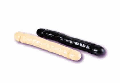 Jr. Flexible Double Dong 12" - Black Double Head Dildo