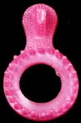 DU-X Softee Cockring with Clit Bumper - Hot Pink