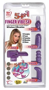 Finger Vibe 5x W/4 Cyber Silicone Sleeves Finger Vibrator - TO88086