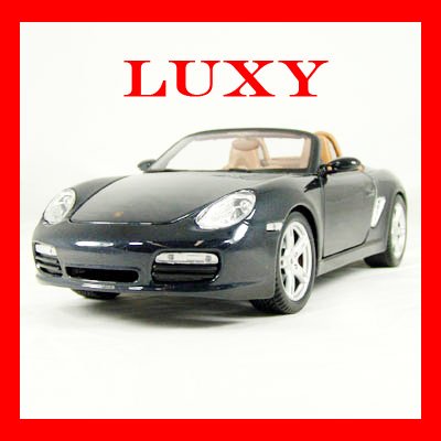 Porsche Boxster S Convertible 1-18 Diecast Car Model Black Luxy Collectibles