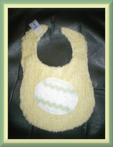 Boutique Yellow Chenille and Flannel Decorated Easter Egg Baby Bib