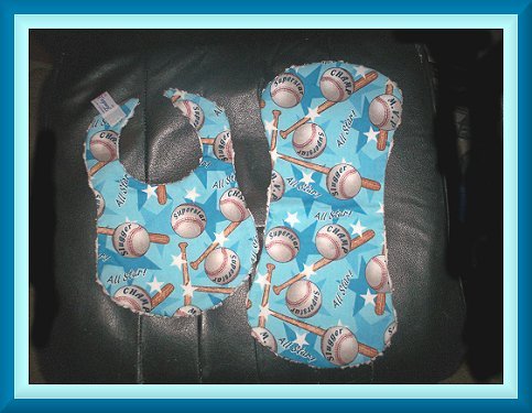 Boutique Baby Bib & Burp Pad Set ~ Batter Up