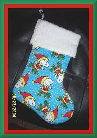 Peanuts Snoopy as Santa and Chenille Handmade Christmas Stocking FREE US AND CANADA SHIPPING