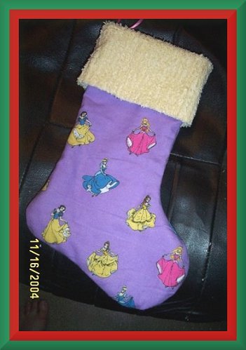 Disney Princess Cinderella Belle Snow White Handmade Christmas Stocking FREE US & CANADA SHIPPING