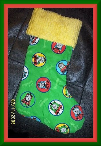 Thomas the Tank Engine and Friends on Green Handmade Christmas Stocking FREE US & CANADA SHIPPING