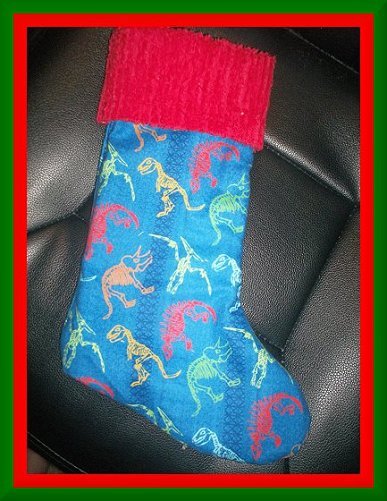 Handmade Christmas Stocking ~ Dinosaur Bones FREE US AND CANADA SHIPPING