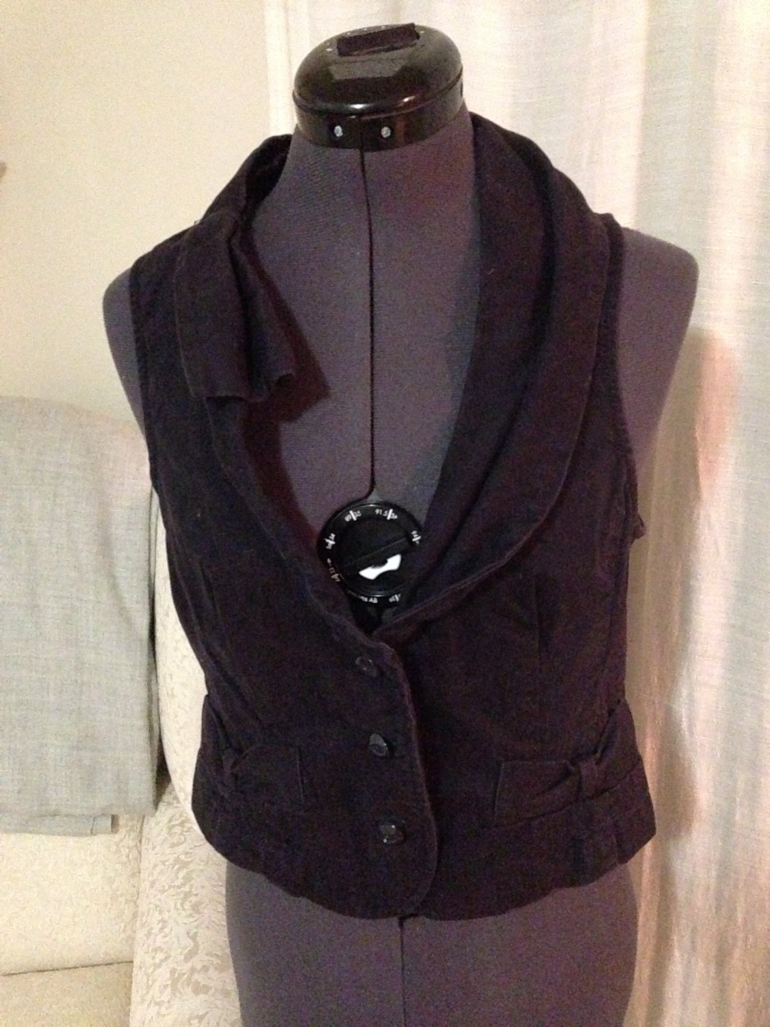 Asymmetrical Navy Vest, Anthropolgie, Size 10