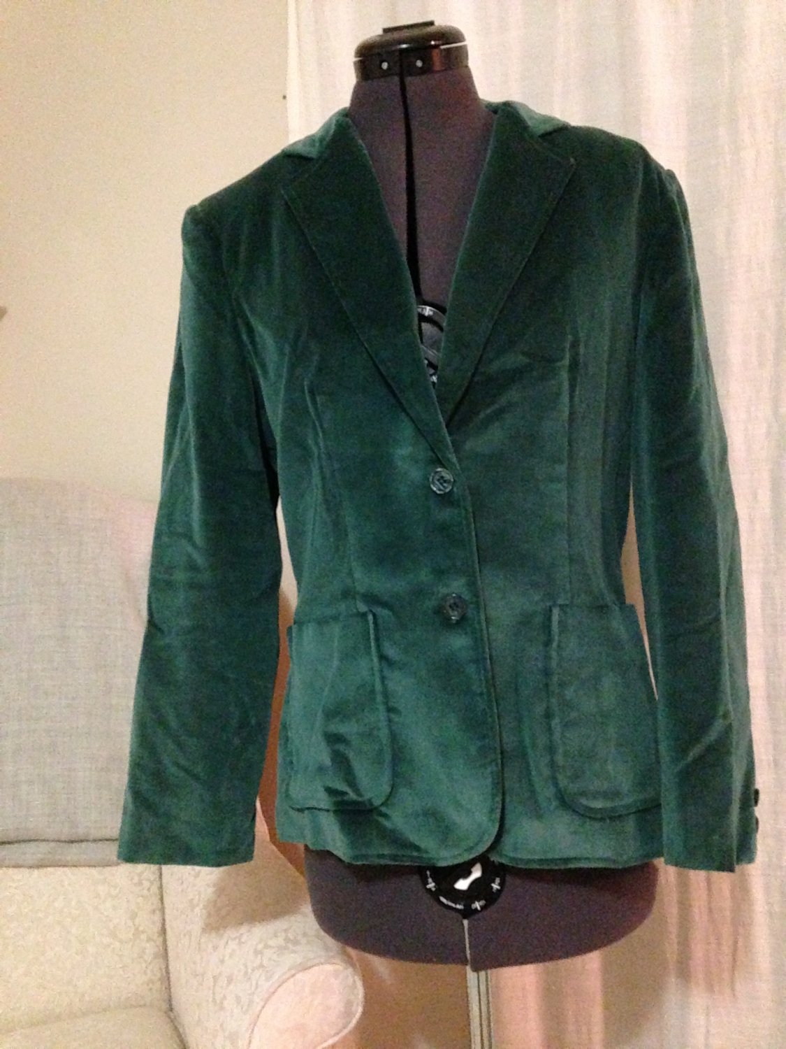 Vintage Velvet Forest Green Blazer, The Branch, Size 6-10