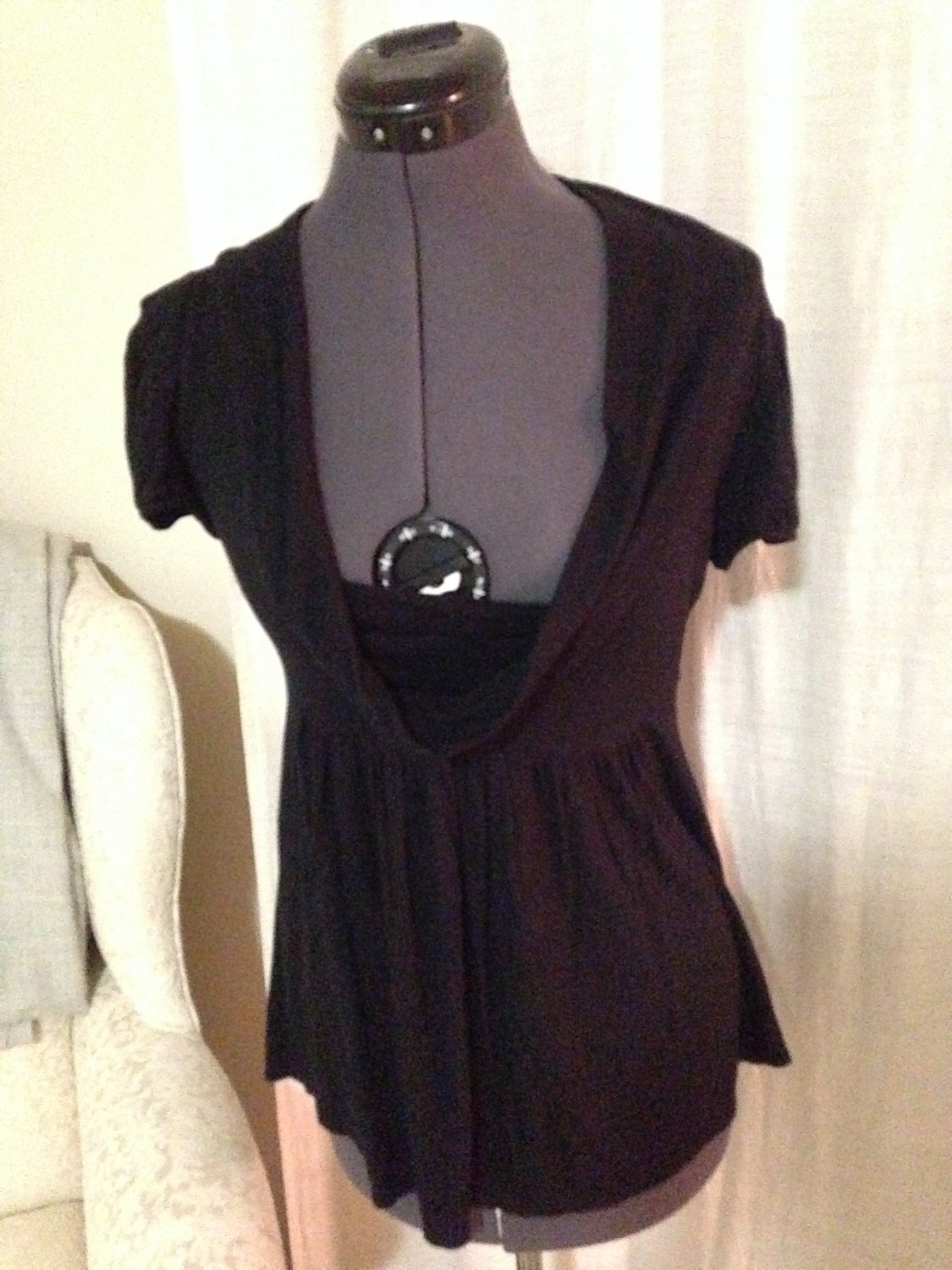Low Cut Cowl Neck Shirt, Guess, Size S