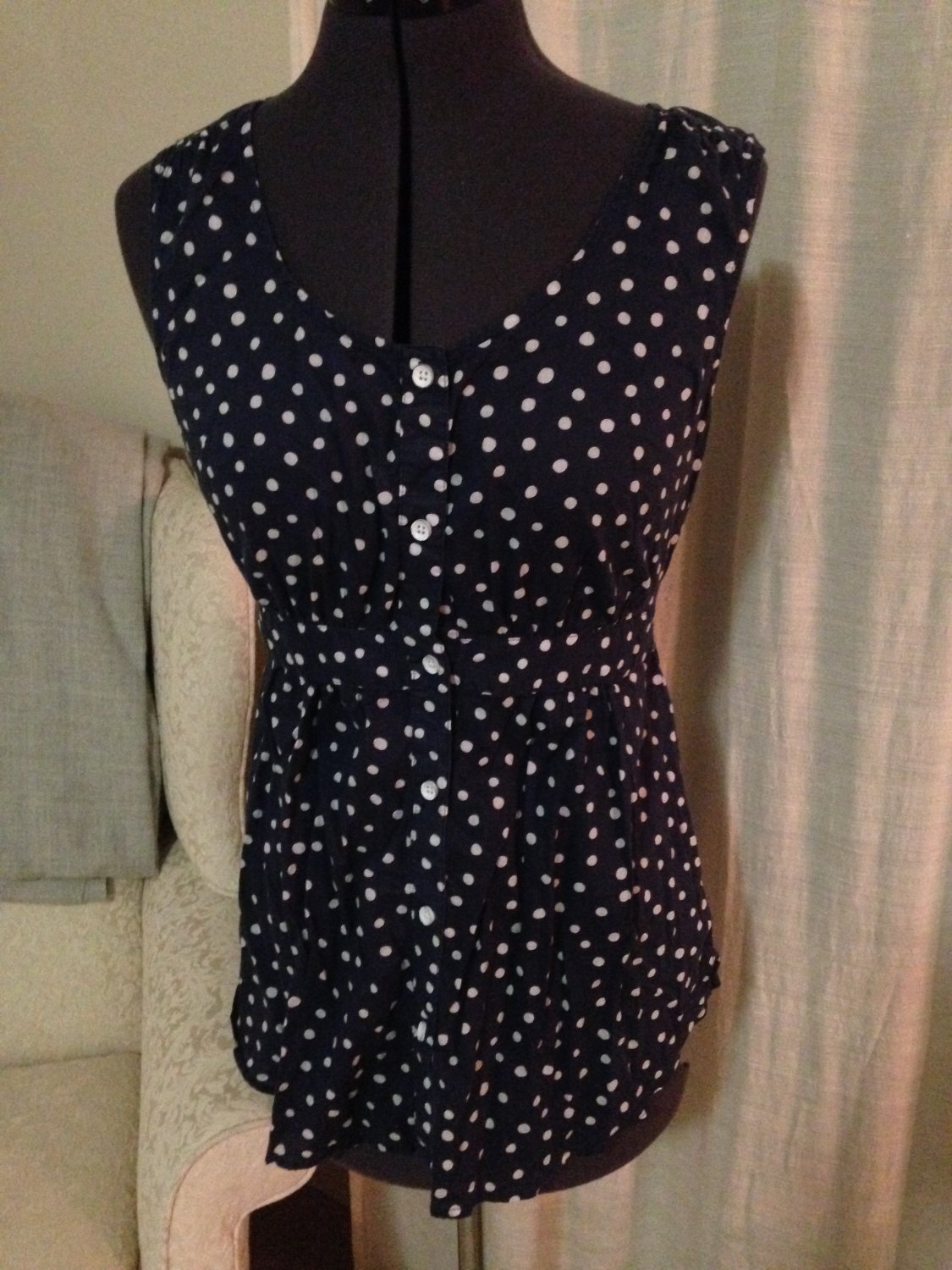 Cotton Polka Dot Blouse, Merona, Size S