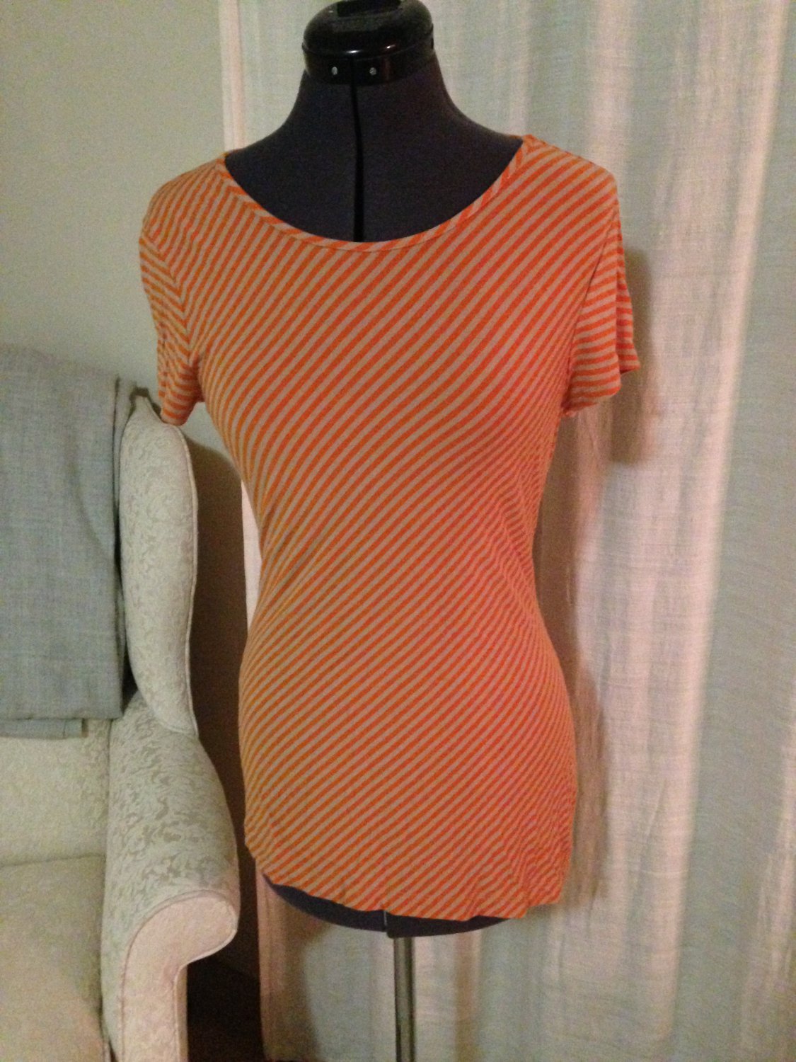 Orange and Tan Striped Top, Banana Republic, Size XS