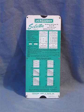 1962 Jerguson Selector Pocket Slide Rule Valves