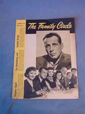 1944 Family Circle Magazine - Humphrey Bogart Cover