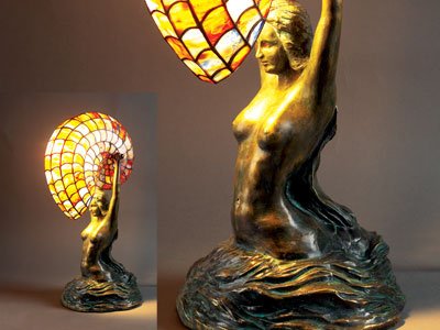 Museo Amphitrite Stained-Glass Table Lamp