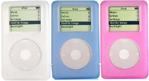 Skin-Tight Rubberized Protective Cases 3-Pack (Blue,Pink,White) for 20GB,40GB iPod