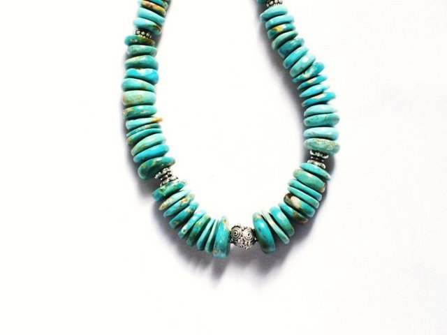 TQ005 Turquoise Necklace in Sterling Silver