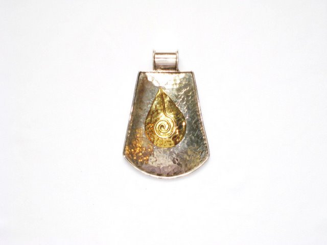 Sterling Silver Pendant with Gold Plated Inset