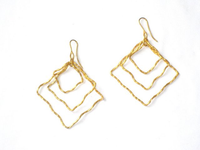 Gold Plated Earrings in Sterling Silver