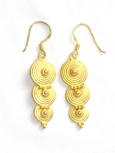 Gold Plated Earrings in Sterling Silver