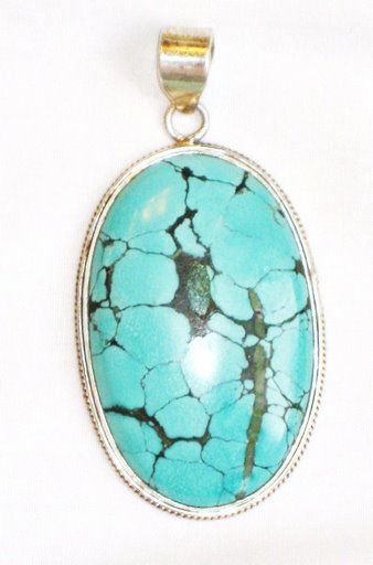 PN021 Turquoise Pendant in Sterling silver