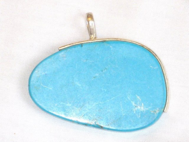 PN028 Turquoise Pendant in Sterling silver