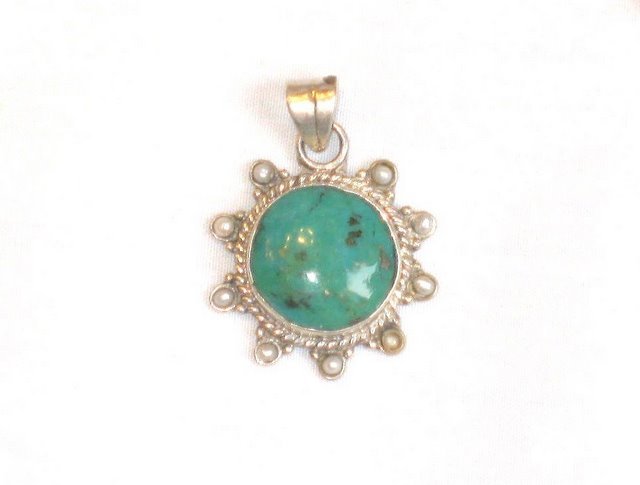 Turquoise Pendant in Sterling silver