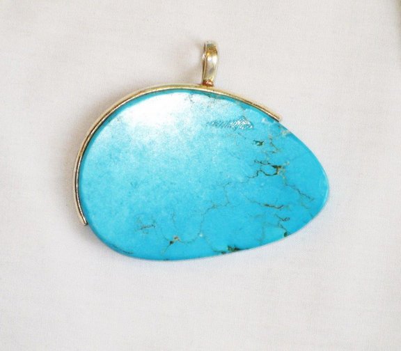 Turquoise Pendant in Sterling silver
