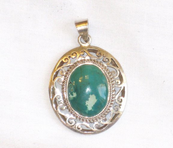Turquoise Pendant in Sterling silver