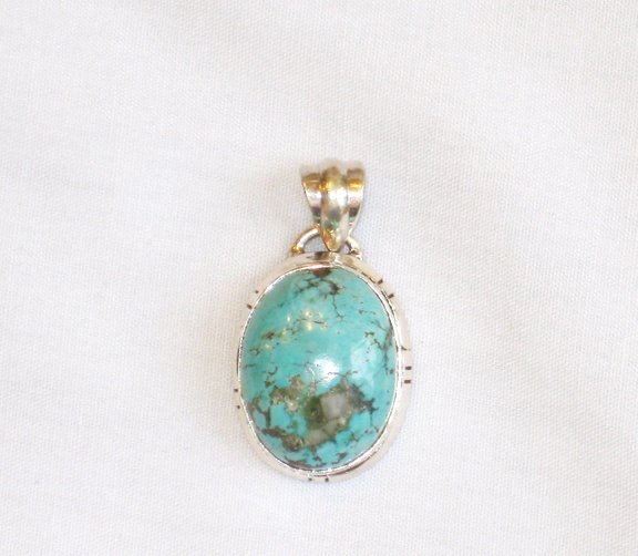 Turquoise Pendant in Sterling silver