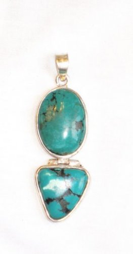 Turquoise Pendant in Sterling silver