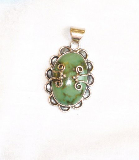 Turquoise Pendant in Sterling silver