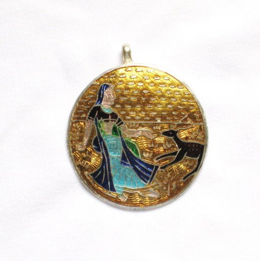 Enameled Pendant in Sterling Silver