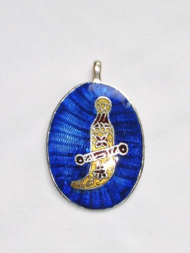 Enameled Pendant in Sterling Silver