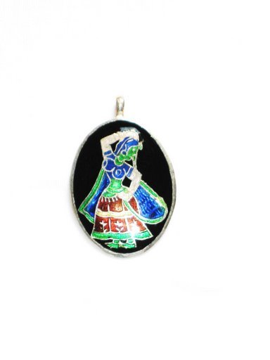 Enameled Pendant in Sterling Silver