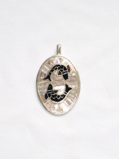 Enameled Pendant in Sterling Silver