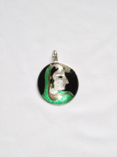 Enameled Pendant in Sterling Silver