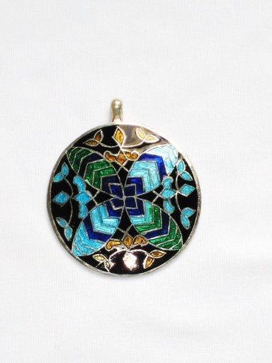 Enameled Pendant in Sterling Silver