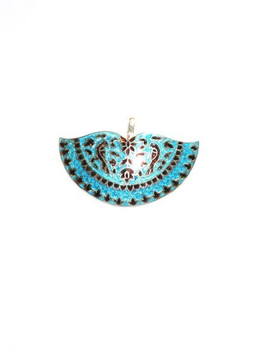 Enameled Pendant in Sterling Silver