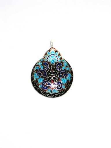Enameled Pendant in Sterling Silver