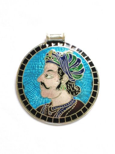 Enameled Pendant in Sterling Silver