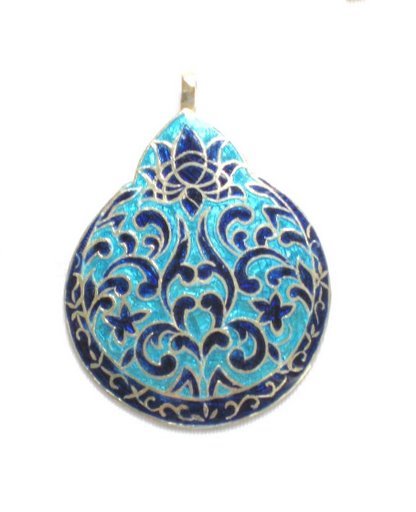 Enameled Pendant in Sterling Silver