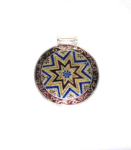 Enameled Pendant in Sterling Silver