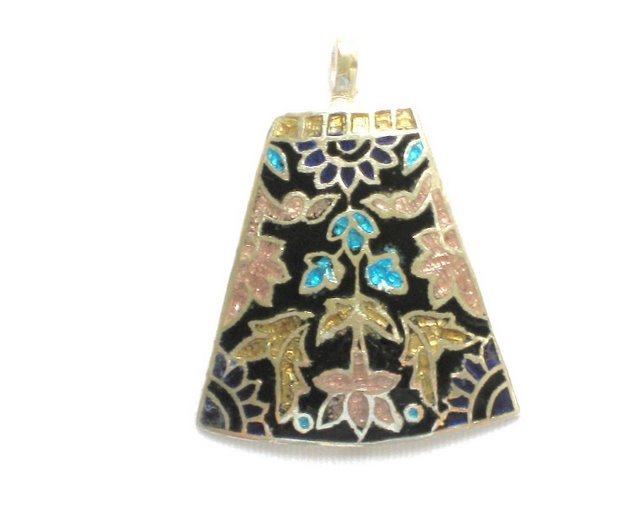Enameled Pendant in Sterling Silver
