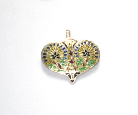 Enameled Pendant in Sterling Silver